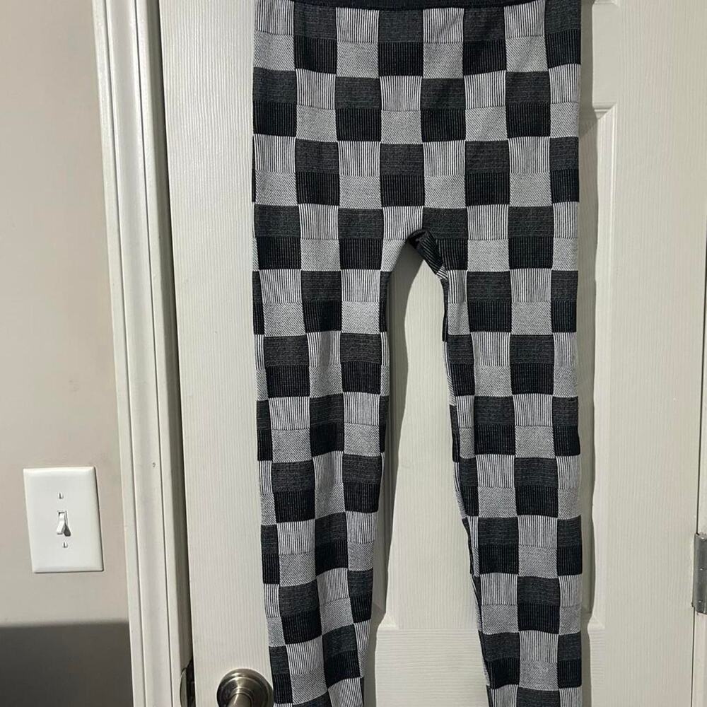 Aq sport womens checkerboard knit leggings